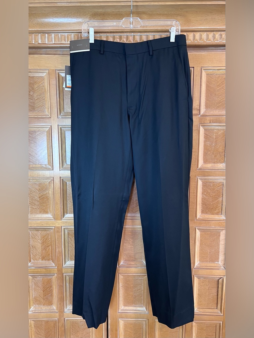 Merona Men’s Dress Pants 34x32 Black Flat Front Suit Pants NWT New With Tags